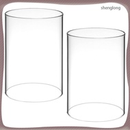 ☕ 2Pcs Transparent Glass Candle Shades for Protection Cylindrical Tealight Holder Decor