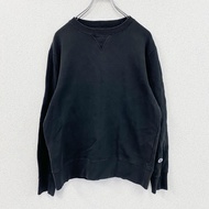 Champion 運動衫/運動鞋，黑色，V 領，L 碼，古著。