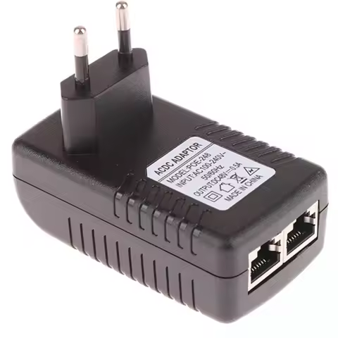48V 0.5A POE Supply Adapter with European Standard Plug for Security Surveillance CCTV