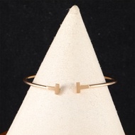 TIFFANY&CO(蒂芙尼) Tiffany T 線圈手鐲 中號 窄版 18K玫瑰金 15號 玫瑰金