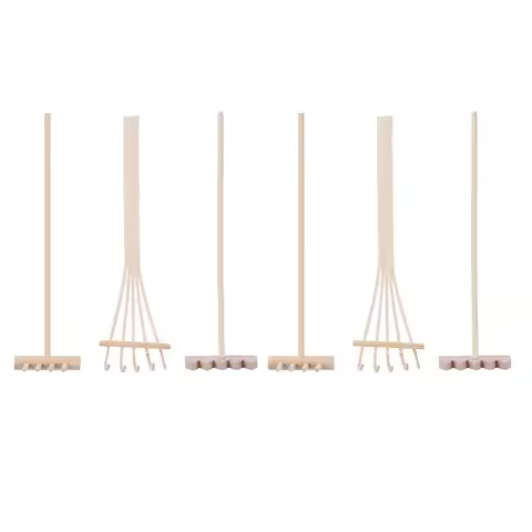 6Pcs Tine Desktop Rake Zen Garden Kit Tooth Design Path Wave Patterns Miniature Garden Decoration Sa