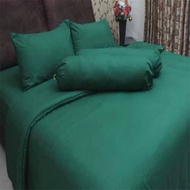 HIJAU Chelsea Rosewell Microtex - Plain Dark Green Bed Sheet Dark Green Bedsheet