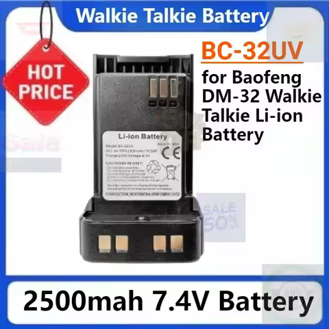 2500mAh BC-32UV Walkie Talkie Battery Type-C Charge UV-32 Battery Replacement for Baofeng DM-32 DM-3