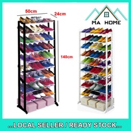 MA Home 10 Tier Large Capacity Shoe Rack/Scarf/Tudung/Shirt/Towel/ Cloth Storage Holder Organizer Shelf Wardrobe Cabinet