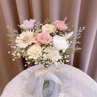 韓式捧花 裸粉色永生花捧花 新娘捧花 結婚捧花 登記捧花 外拍