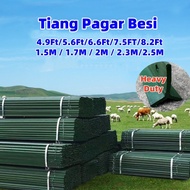 Besi Tiang Pagar 10pcs Pagar Cyclone Column Triangular Pointed Solid Iron Column Tiang Fence Posts