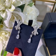 Hot Style Premium Horse Eye Crystal Diamond Bow Water Drop Earrings KFS2 3ff