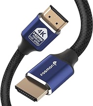Fosmon HDMI 2.0 Cable 4K@60Hz 15ft, Premium Certified in-Wall CL3 Rated, 18Gbps Super High Speed, HDR, HDCP 2.2/1.4, 3D, ARC, 30AWG Cotton Braided Compatible with UHD TV, Monitor, Console