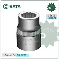 MATA Socket Eye Wrench 16615 Socket 3/4 Inch Dr. 12PT. 34mm Sata