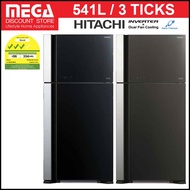 HITACHI R-VG695P9MSX 541L 2-DOOR FRIDGE | Top Freezer | 3 Ticks (NO FREE GIFT)