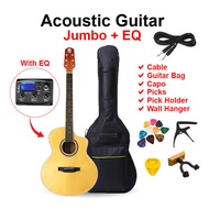 TECHNO (JF-41EQ) 41 Inch Jumbo EQ Acoustic Guitar Cutaway + Accessories Set | Gitar Akustik Murah 吉他