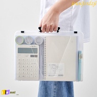 JENNIFERDZJI A4 File Box, Portable Transparent a5 Organize The Box, Office Stationery Durable Simple