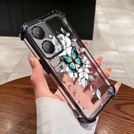 OnePlus 13 13T 12 11 5G Nord CE5 Lite CE2 Lite 5G Beautiful Flower Case Butterfly Transparent Clear 