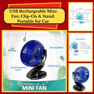 DSS Mini Electric Fan With Clip And With Stand USB Rechargeable Clip On Portable Fan for Car