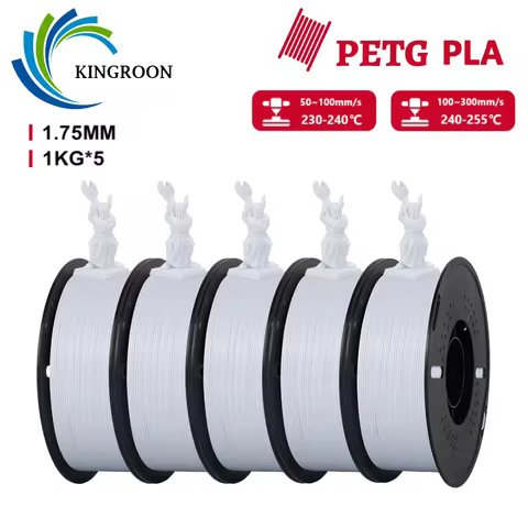 KINGROON 5KG PLA/PETG 3D Printer Filament 1.75mm 100% No Bubble non-toxic PLA 3D Printing Material f