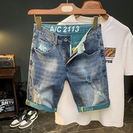 ✨Summer Thin Denim Shorts American Brand Scratchy Five-point Pants Breathable Design Casual 5-point 