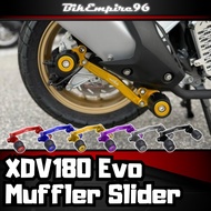 XDV180 Evo Adjustable Exhaust Slider Aluminum Slider with Axle Cap Muffler Slider for Keeway XDV180 