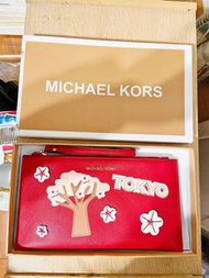 MK Michael Kors 城市系列防刮皮革大手拿包 紅色東京Tokyo