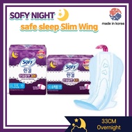 [SOFY] SANITARY PADS NIGHT Slim Wing safe sleep 33cm Hangyul Overnight 100% manufactured in Korea/Ko