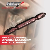MST Mata Bor Obeng Angin Listrik Satuan Double End Screwdriver Bit Diameter 1/4" x Panjang 65mm - PH2x65mm