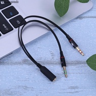 1 Female to 2 3.5mm Male Plug Y Splitter Stereo Mic Audio Adapter Cable [homegoods.sg]