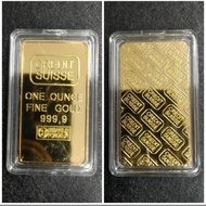 Souvenir coin gold bar credit swisse 1 ounce fine gold 999.9