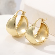 TEMU Yoyo ' Plated Chunky Huggie Hoop Earrings - Wide Thick Tapered Hoops, Bohemian Wedding, Wear, G