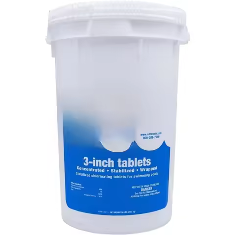 2026Upgrad-Stabilized Chlorine Tablets 3 Inch for Swimming Pools Slow Dissolving Tri Chlor 90 Percen