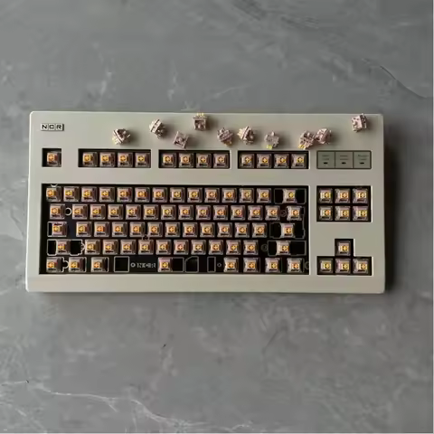 NCR80 R2/R3 Retro White Mechanical Keyboard Kit Hot-swap Customization WK/WKL ANSI ISO Compatible QM