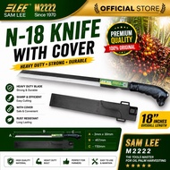 【100% Original】SAMLEE M2222 N-18 Knife with PVC Cover Agricultural Tool / Pisau Tebang Pokok Pisang 
