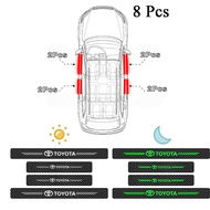 4Pcs/set Luminous Car Door Sill Protector Plate Rear Trunk Bumper Threshold Stickers For Toyota Vios