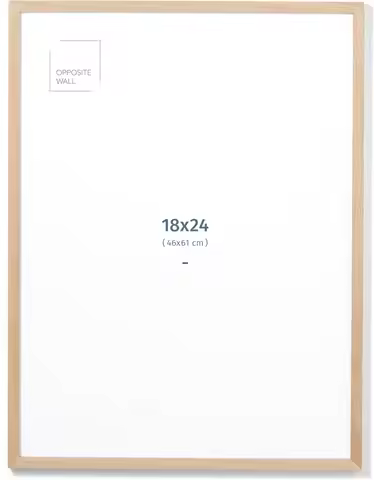 Natural Solid Oak Wood Picture Frame 18x24 Inch - Lightweight Shatterproof Wall Decor for Home Offic