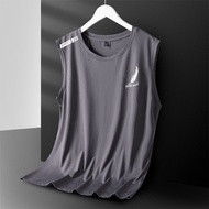 TMShop เสื้อกล้ามผ้าไอซ์ซิลซ์สำหรับผู้ชายสำหรับฤดูร้อนเสื้อกล้ามกีฬาแบบแห้งเร็วระบายอากาศแบบบาง