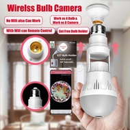 V380 Pro CCTV Wireless CCTV 5MP Bulb CCTV WIFI CCTV Fish eye Camera Bulb Camera Lampu CCTV 360 Camer