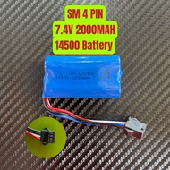 Bateri Kereta Control SM-4P Pin 7.4V(14500)2000mah LI-ION RC Car Rechargeable Battery USB Charger
