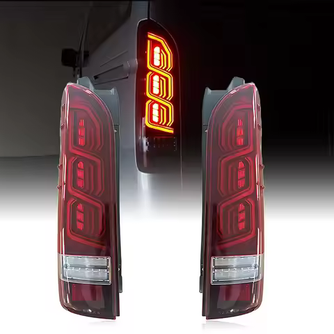For Toyota Hiace H200 (2005-2018 models) and Hiace H300 (2019-2024 models) LED Tail Lights with Wate
