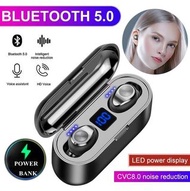 F9 藍牙 5.0 耳機適用於 Ios、Android TWS 運動耳機高清 LEDPower 顯示耳塞連2000mAh移動電源 bynckp F9 Bluetooth 5.0 Headset For