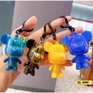 DIY Fluid Bearbrick Keychain Mini Mainan Bear Brick Key Chain Handmade Toy Diy Colored Paint Fluid P