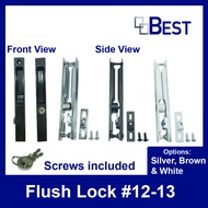Matex flush lock 12-13 set with lock for sliding door flushlock
