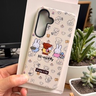 Cartoon MIFFY Rabbit Double Layers Strong Shockproof Phone Case for Samsung S25 Ultra S24 Ultra S24F