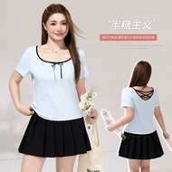 plus size t-shirt for women XL-5XL big size tshirt top for lady blue t shirts top 24PS837