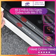 Set of 4 carbon decals to protect car door sills by brand