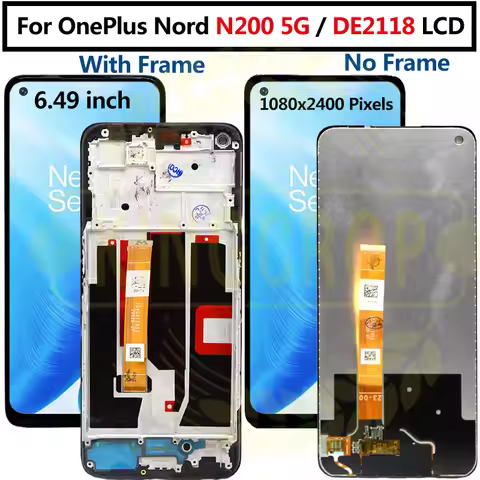 6.49'' IPS For OnePlus Nord N200 5G LCD Display Touch Panel Screen Digitizer Assembly +frame For One