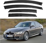 Window Visor Compatible with BMW 3 Series Sedan 2012-2018, Rain Guard Tape-On Extra Durable Sun Wind
