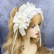 Handmade Black Lace Butterfly Knot Headwear Sweet Gothic Style Hairband for Lolita Clothes Accessori
