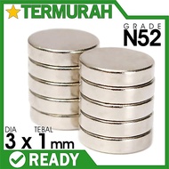 Neodymium coin magnet round coin 3x1mm 3mm thick 1mm n52 3 x 1 mm 3x1 white neodymium neomidium