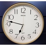 Seiko Clock QXA747G Gold Tone Champagne Analog Quartz Simple Wall Clock QXA747