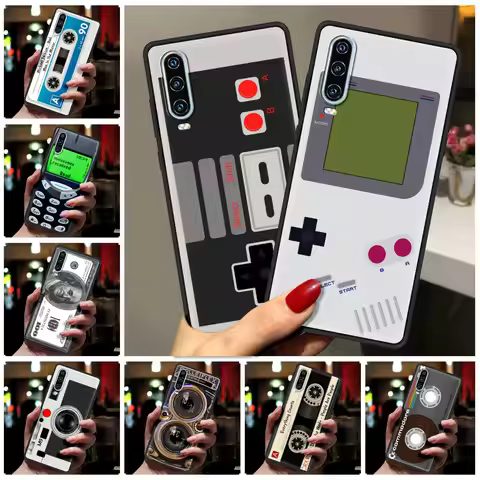 Vintage Tape Camera Gameboy Phone Case For Huawei P50 P40 P30 Lite E P20 Pro Y9 Y7 Y6 2019 P Smart 2