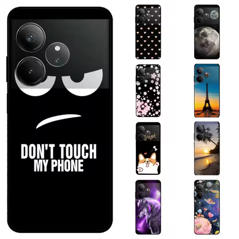 For Realme GT 6 Case 6.78" Black Silicone Soft Phone Case For Realme GT6T Back Cover Case RealmeGT 6