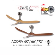 🔥NEW 2025🔥 DEKA FIERO - ACORA  60"/ 66" / 72"  3 Blades 24 Speed Remote Control DC Ceiling Fan / Kip